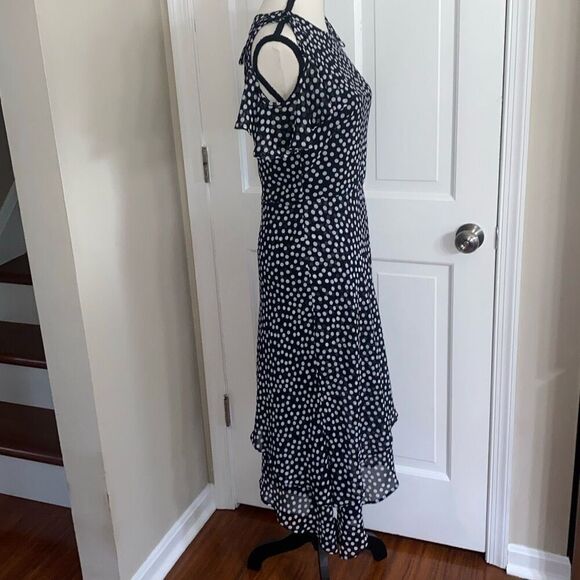 Neiman Marcus asymmetrical polka dot dress size 6 - Picture 5 of 12